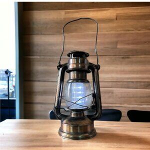 Large Vintage Look Lamp Camping Hurricane Lantern Bronze Lantern Party Decor